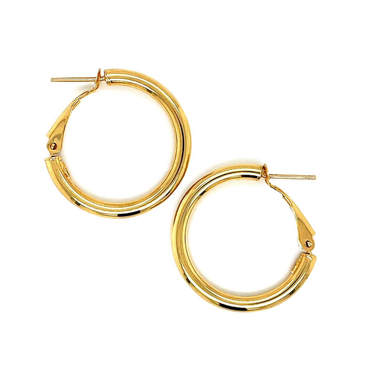 14k Yellow Gold High Polish  Hoop Earrings(2x20mm)