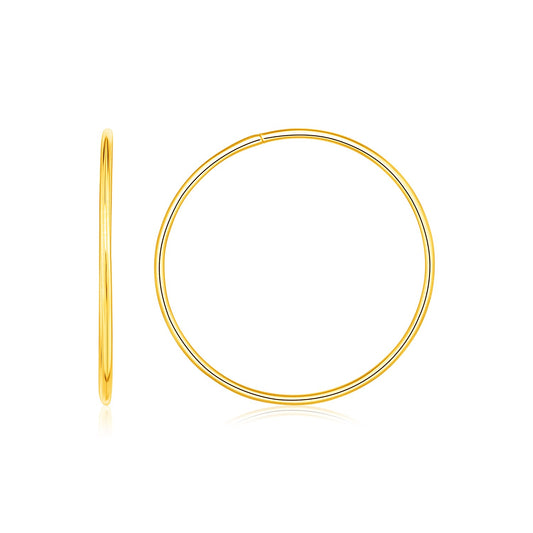 Endless Hoop Style Earrings in 14K Yellow Gold(1.2x30mm)