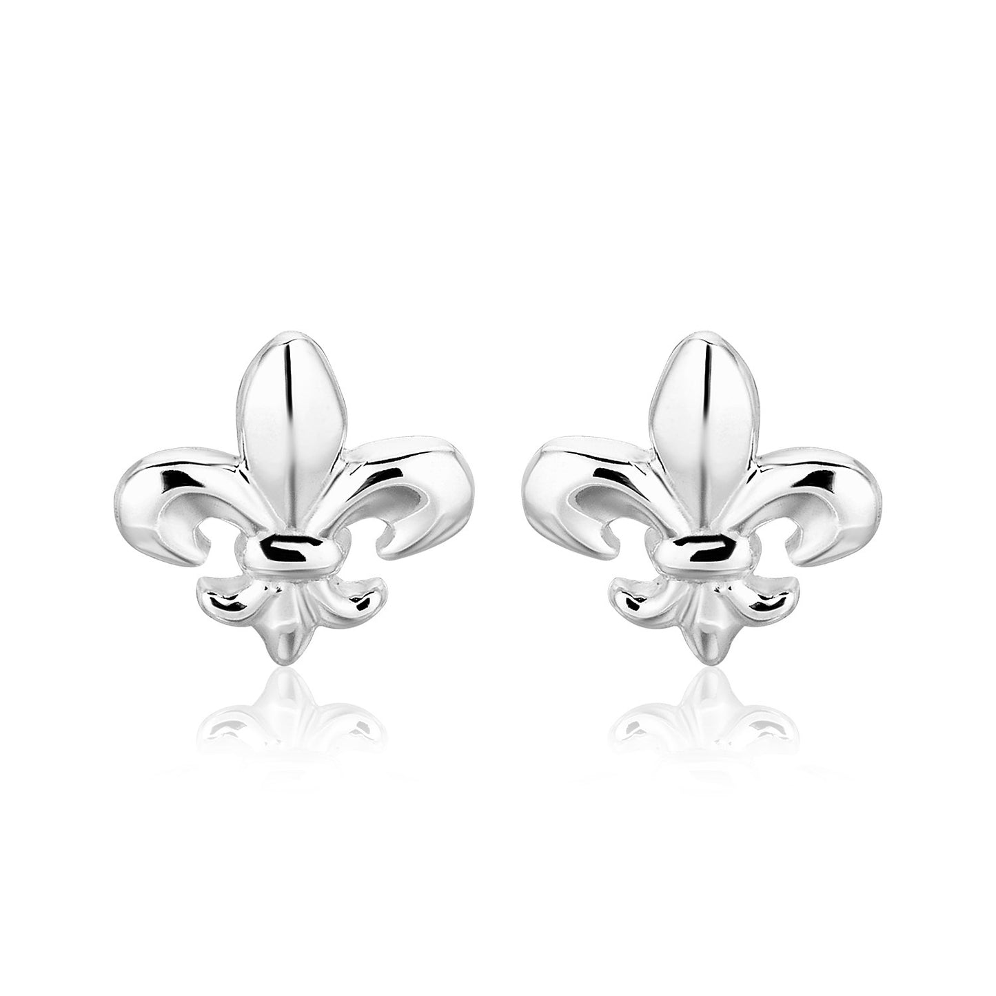 Sterling Silver Fleur De Lis Earrings